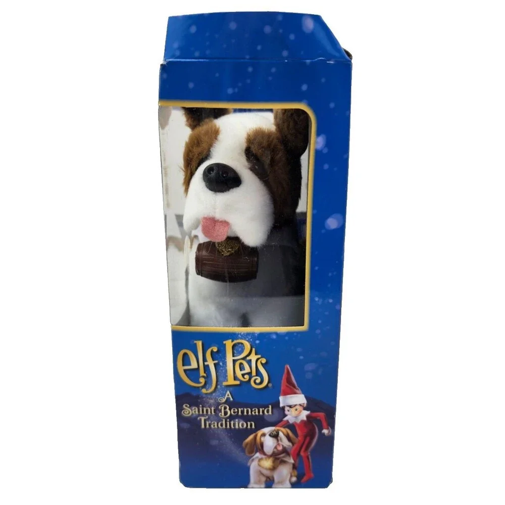 Elf Pets St. Bernard Plush Stuff Dog Christmas Book Elf On Shelf Toy Gift New